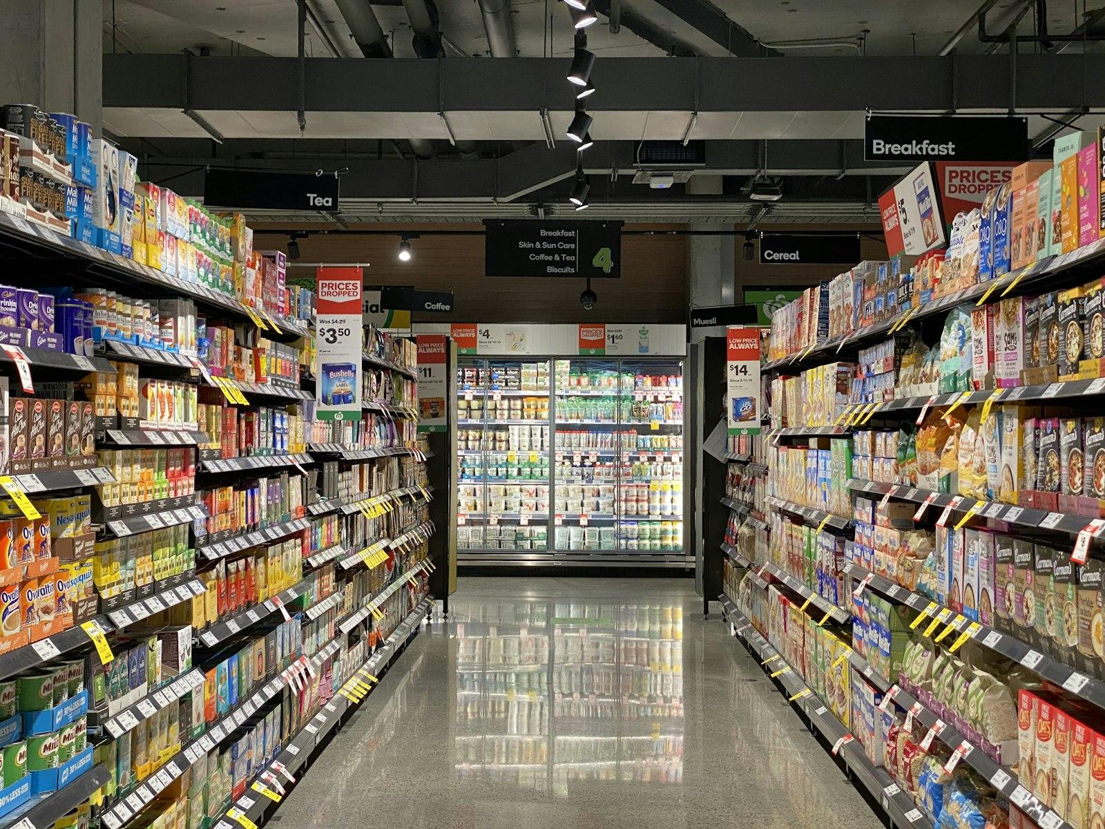 Shelves of stock in an independent retail shop